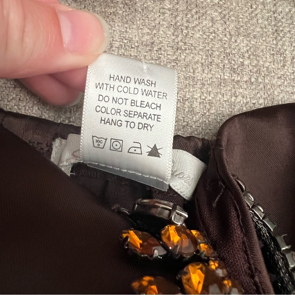 SOLD Charlotte Russe Brown Satin Strapless Corset - Picture 8 of 11